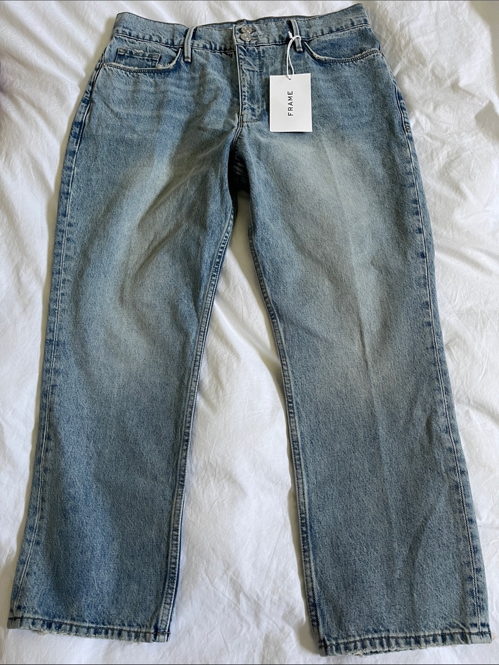 FRAME denim Le Pixie Sylvia selnder straight leg ultra high rise ankle petite